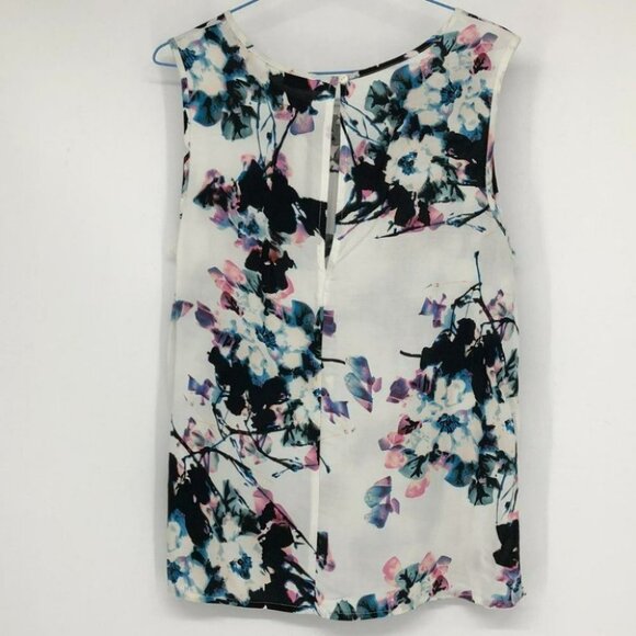 NWT Jacqueline Dr Yong white Floral fantasy Watercolor tank top 36 - Picture 2 of 13
